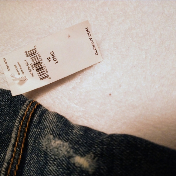 Old Navy Maternity Front Low Panel Rockstar Skinny Ripped Jeans Long Size 12 - Picture 5 of 9